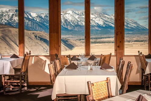 Spring Creek Ranch restaurant met uitzicht